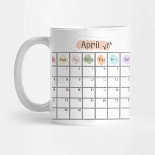 April 2024 Calendar Mug